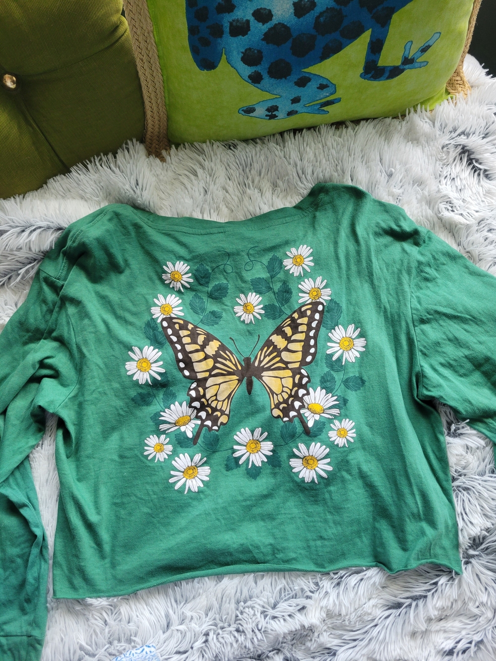1-800 Smile Green Crop Top - Casual Women's Tee - Picture 6 of 16